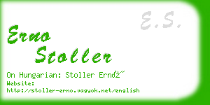 erno stoller business card